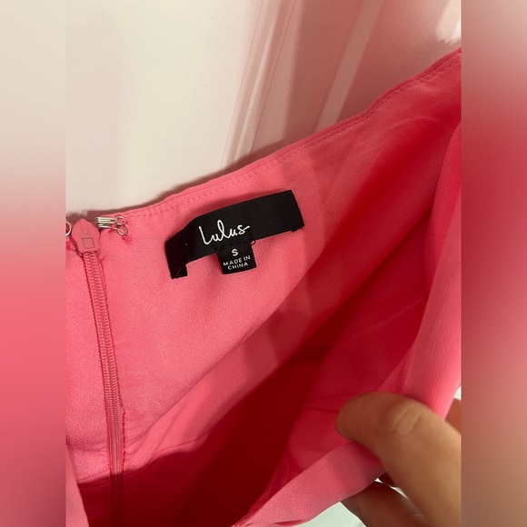 Lulus Bright Pink Wrap Cut Out Midi Dress - Picture 6 of 9